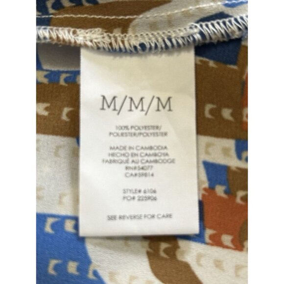 Cabi Jigsaw Top #6106 Sleeveless Blue Cream Button Down Tank Size Medium - Picture 5 of 5